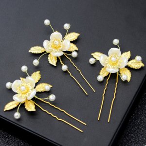 3 piece Leaf Handmade Design Bridal Wedding Hairpin